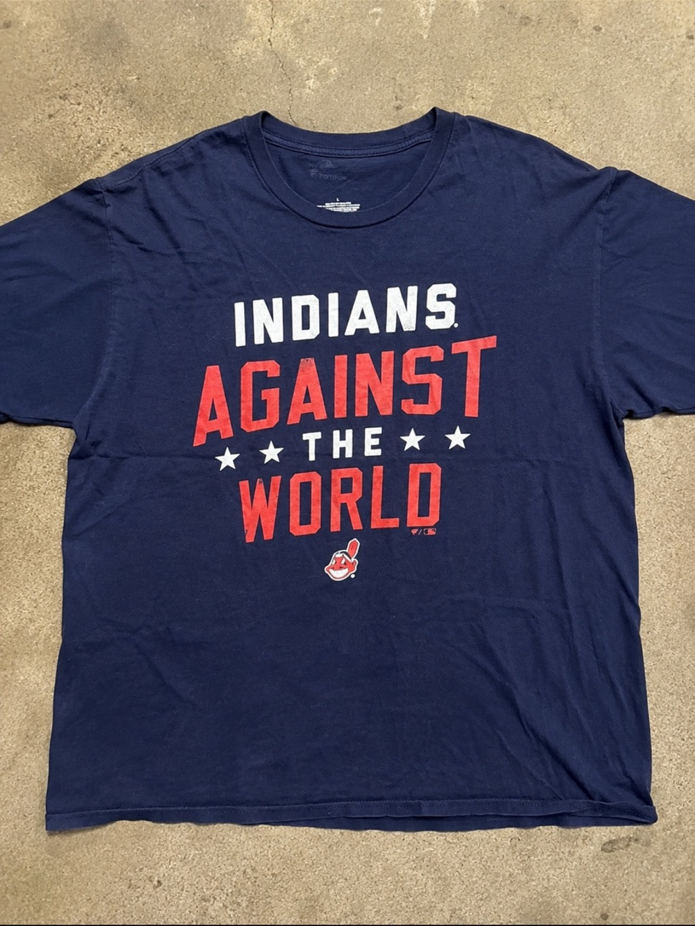 Cleveland Indians “Indians Against the World”  Tee | Size Large | 100% Cotton